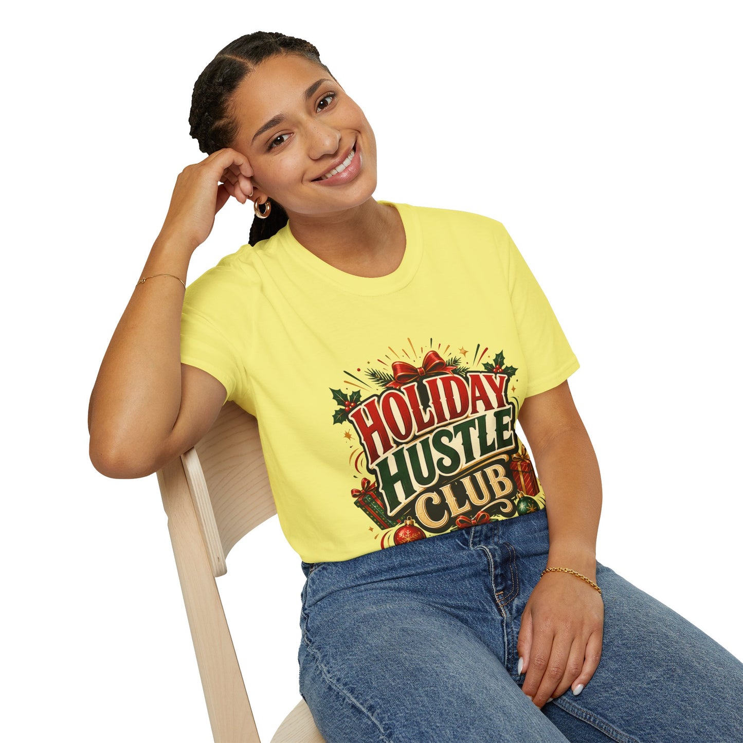 Holiday Hustle Club T-Shirt — Funny Christmas Graphic Tee