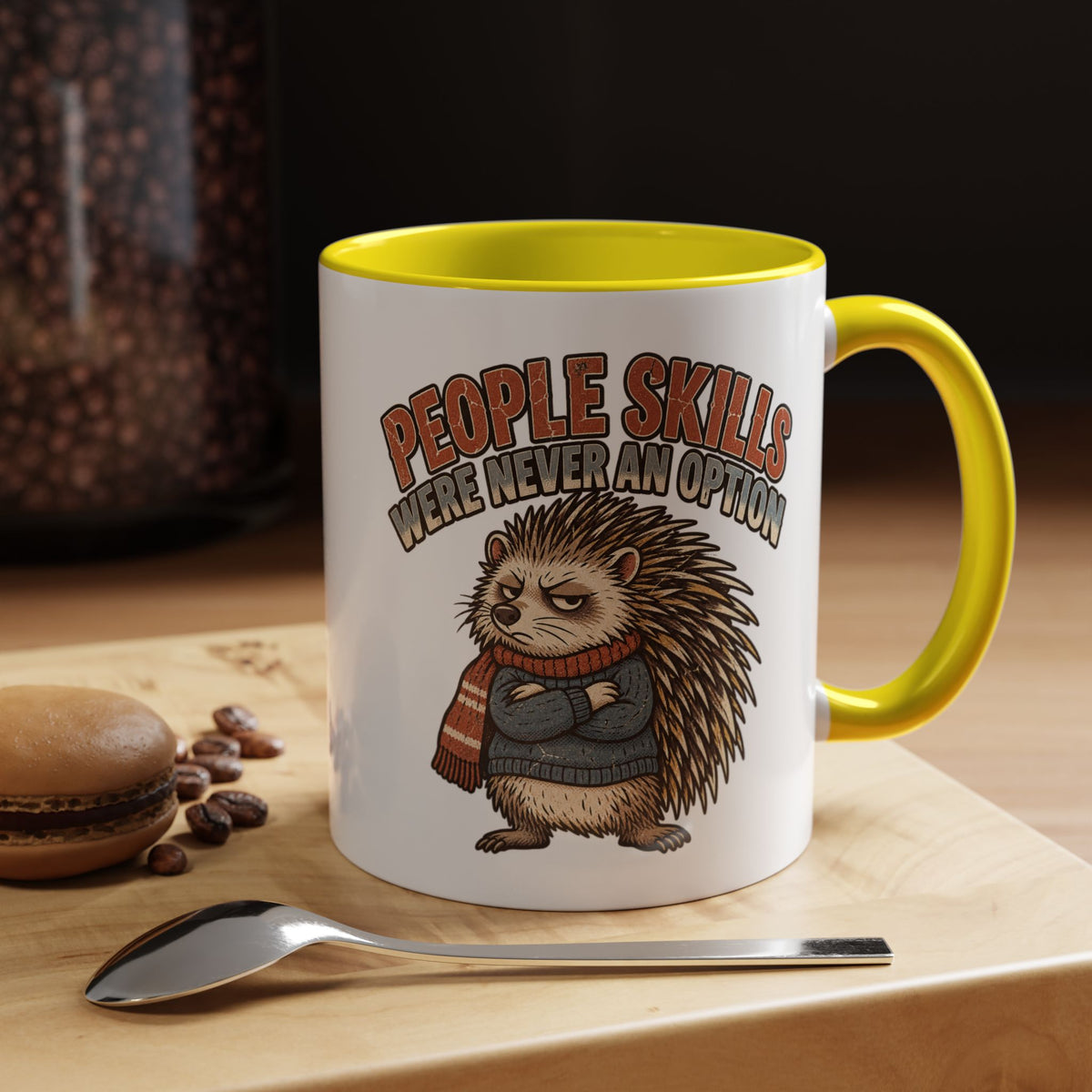 Funny And Witty "People Skills Were Never An Option" Accent Coffee Mug (11, 15oz)