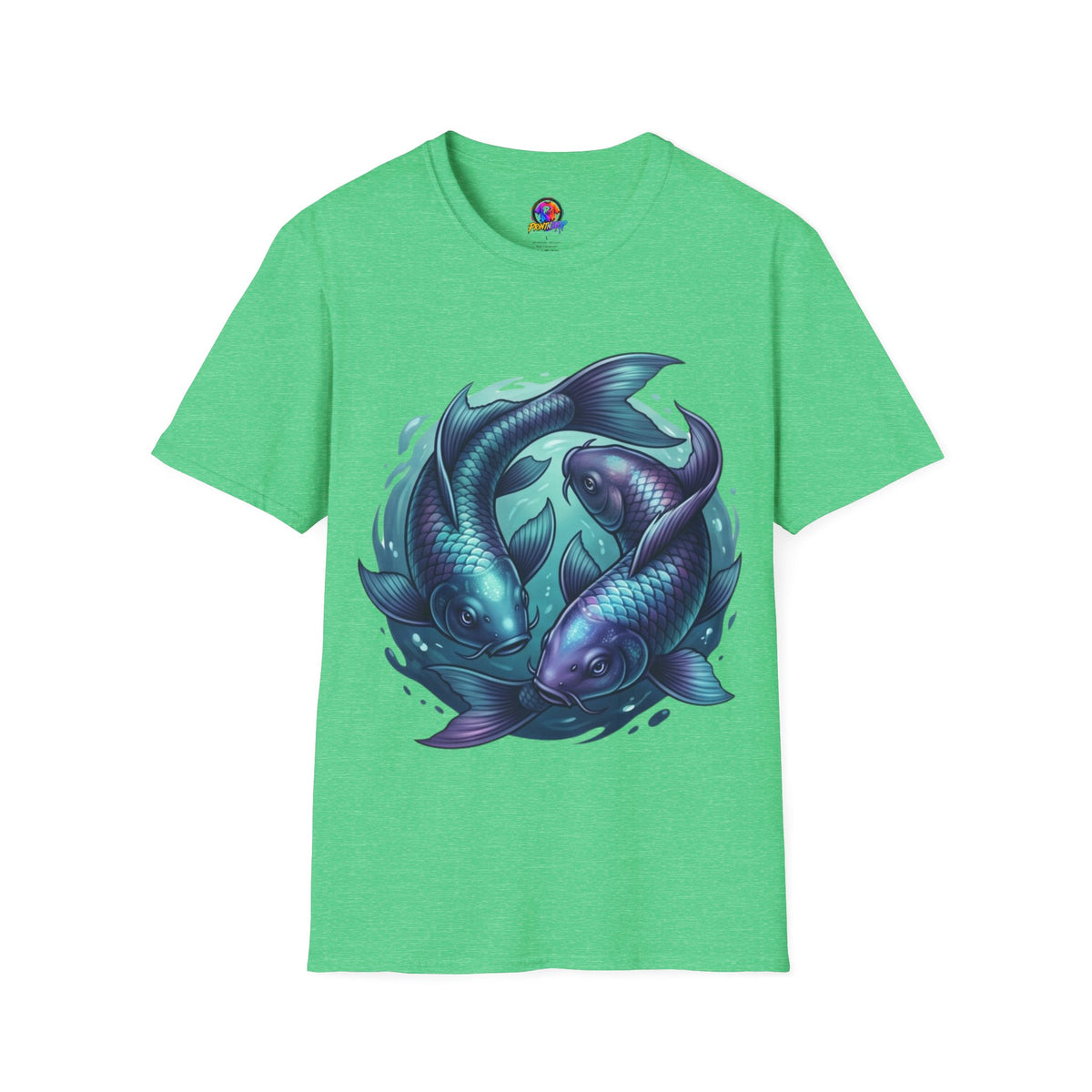 Pisces Zodiac Koi Fish Tee — Yin Yang Aquatic Graphic T-Shirt
