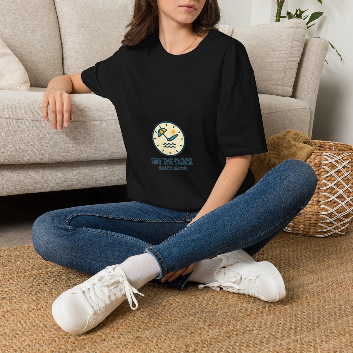 Off The Clock Beach Mode Retro Clock Tee - Cute Vacation Graphic T-Shirt - Trending Now - September 2026