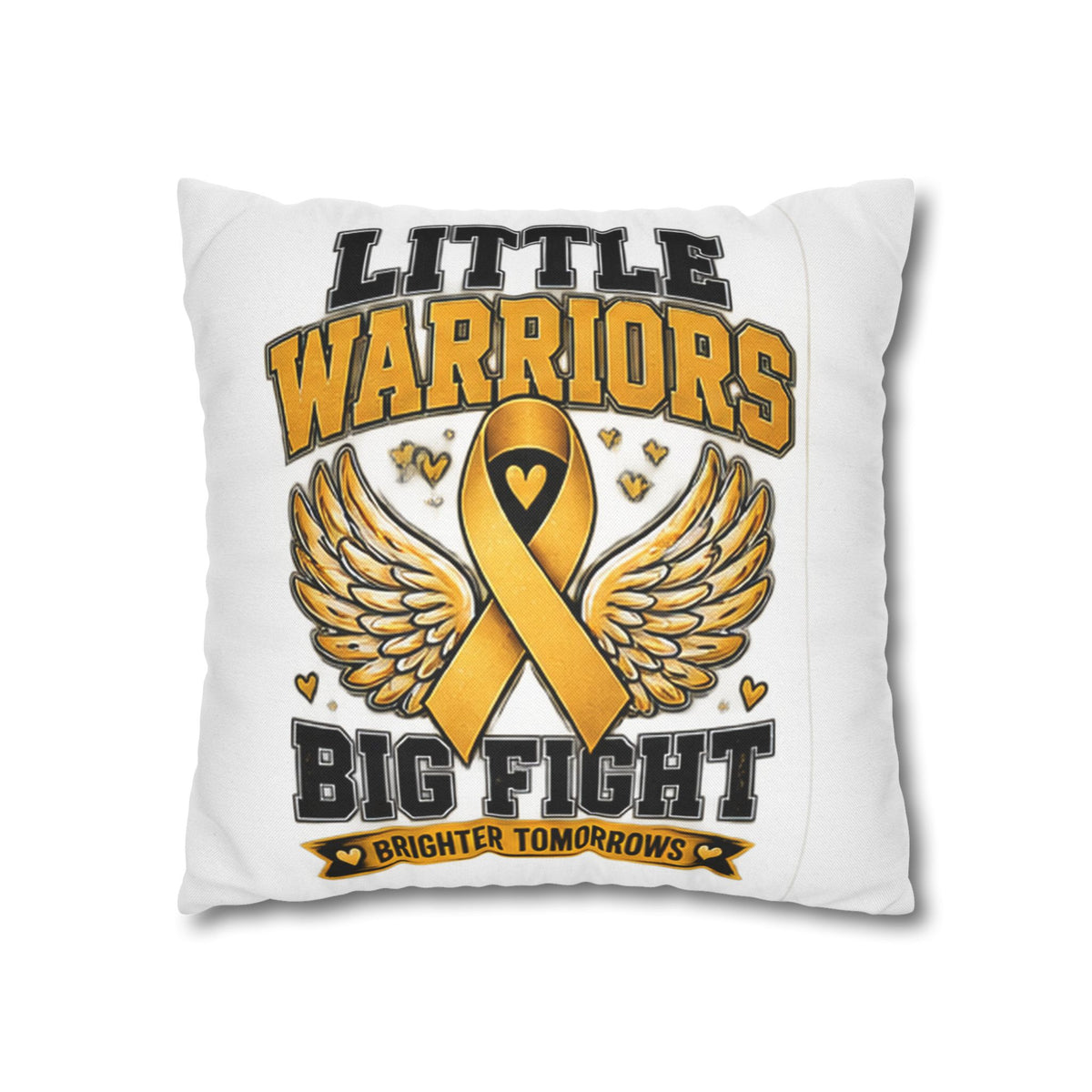 Champion Kids Pillow - "Little Warriors Big Fight" Childhood Cancer Awareness Throw Pillowcase