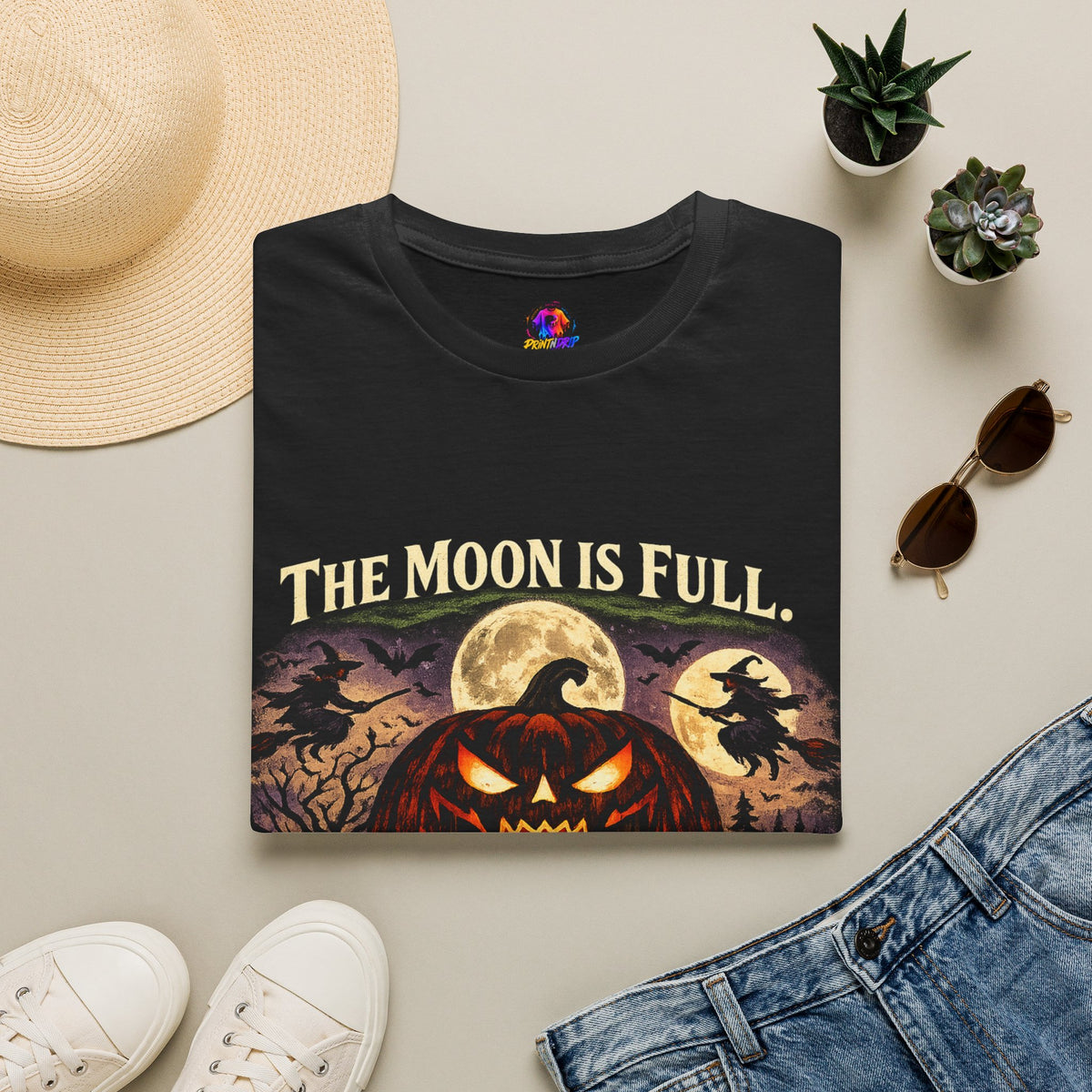 Halloween The Moon Is Full Unisex Softstyle T-Shirt