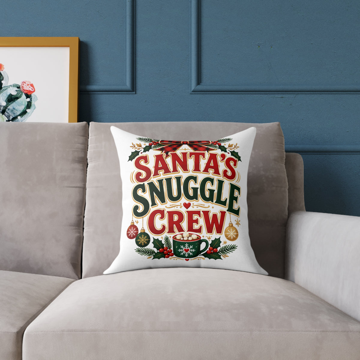 Santa’s Snuggle Crew Christmas Pillow — Festive Holiday Decorative Throw Pillow