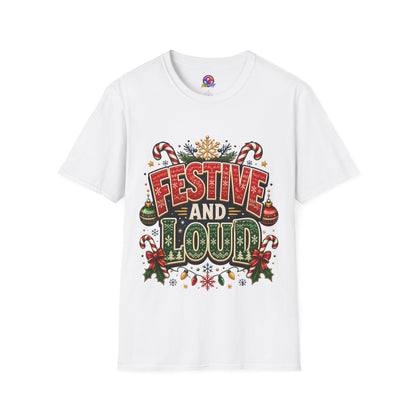 Festive and Loud Holiday T-Shirt — Christmas Candy Cane Graphic Tee