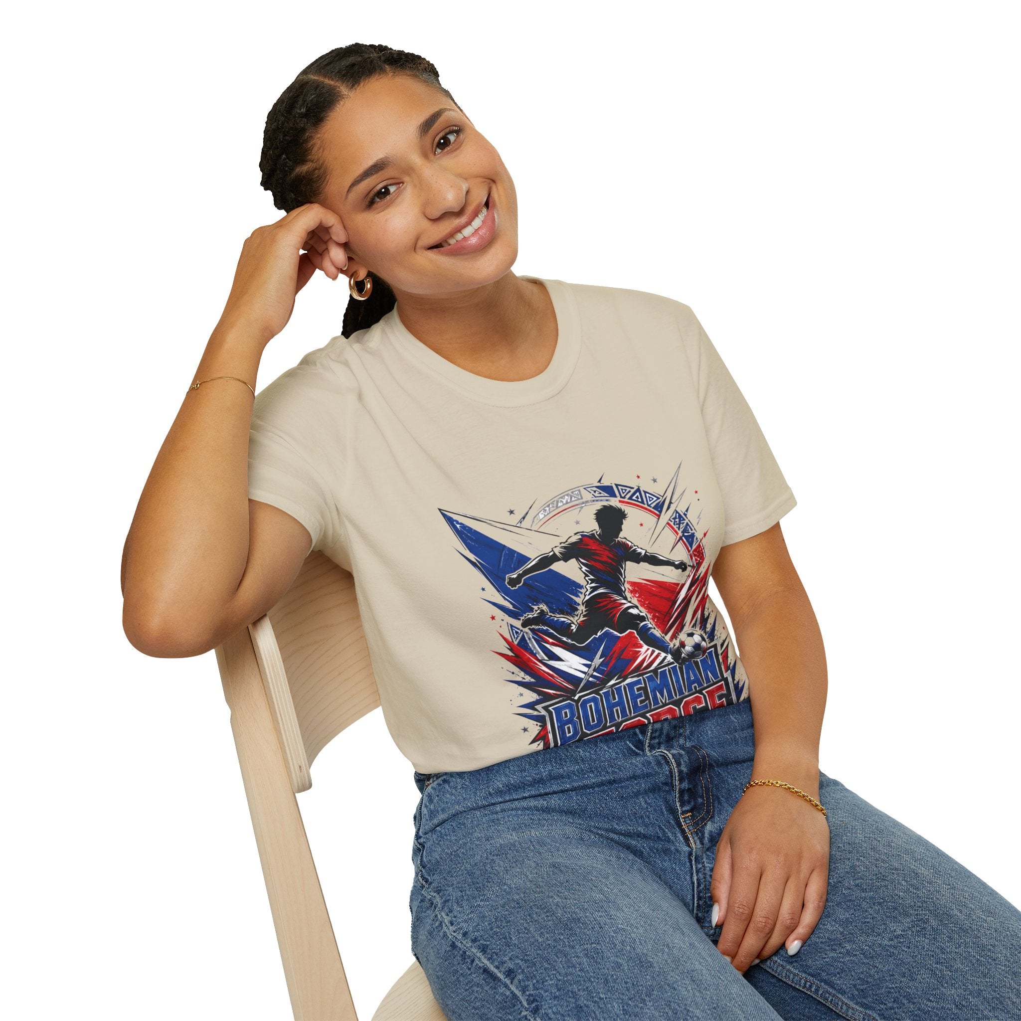 Czechia Bohemian Force Graphic T‑Shirt — Energetic Soccer Player Silhouette