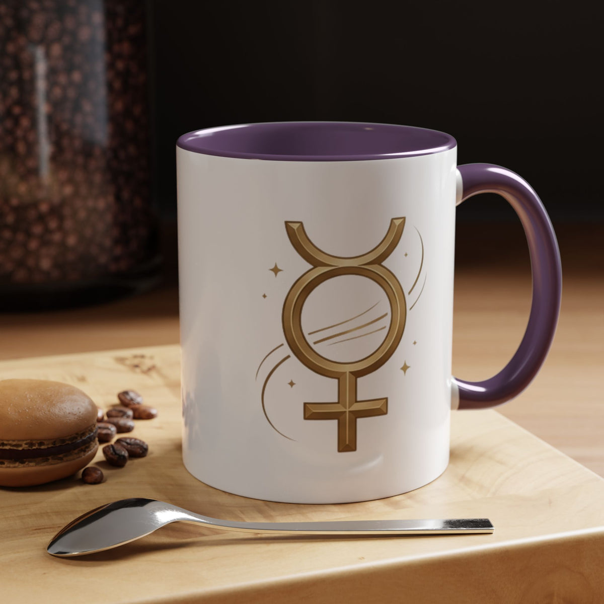 Virgo Zodiac Mercury Mug — Gold Zodiac Astrology Coffee Cup