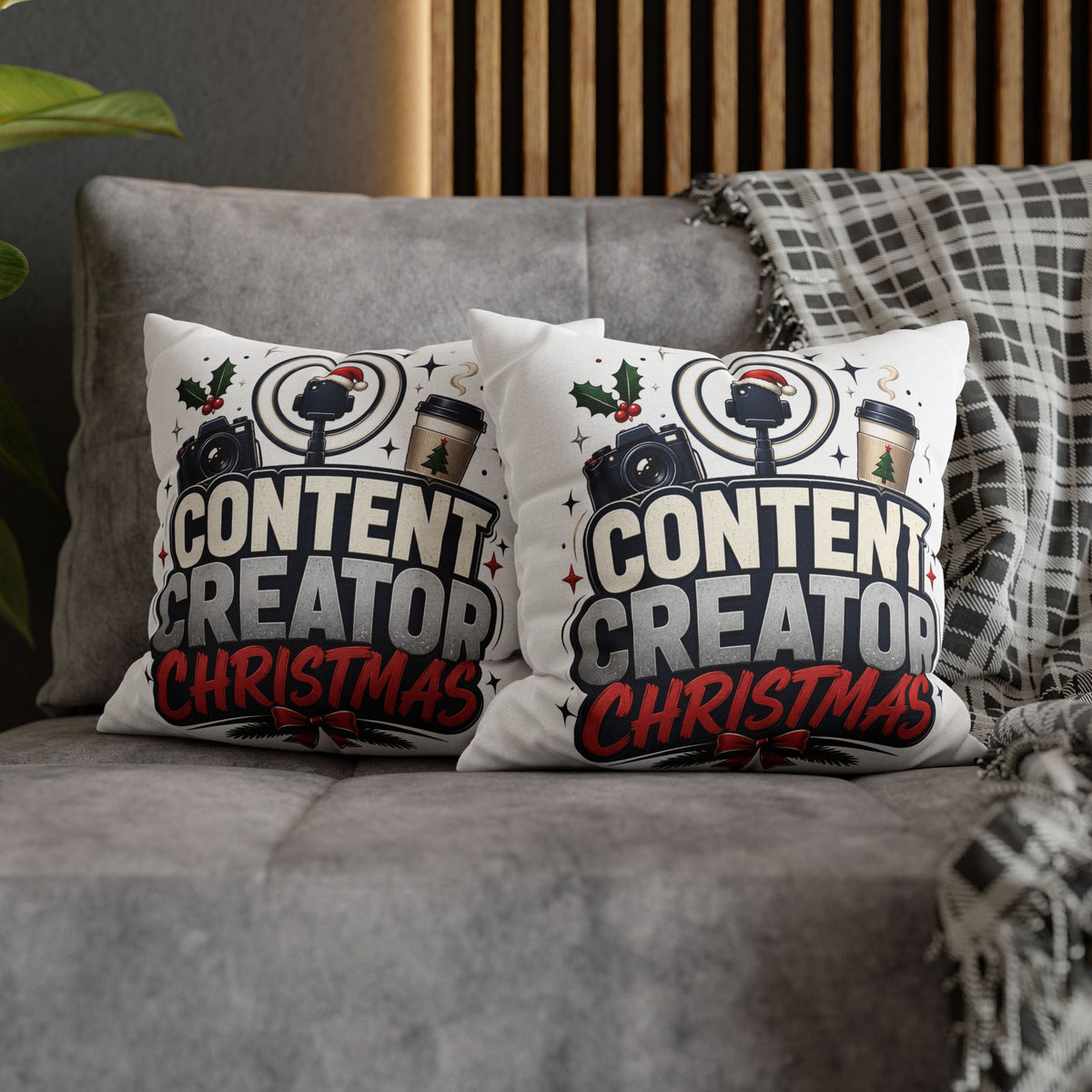 Content Creator Christmas Pillowcase Modern Day Christmas  — Holiday Social Media Creator Gift
