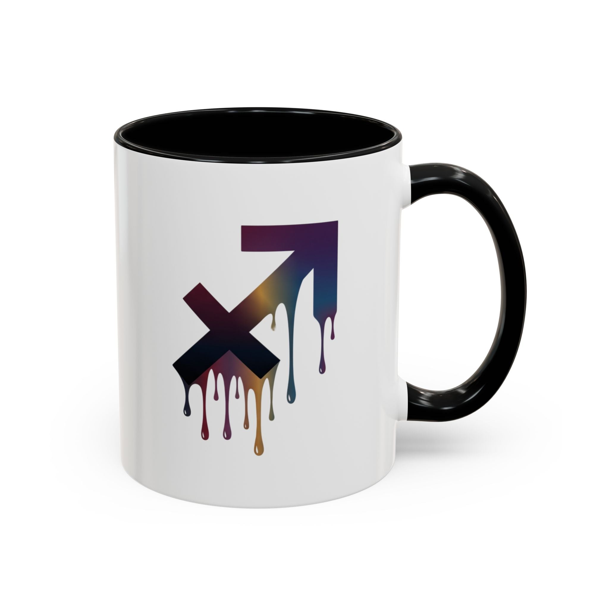 Sagittarius Drip Accent Coffee Mug — Zodiac Archer Horoscope Gift