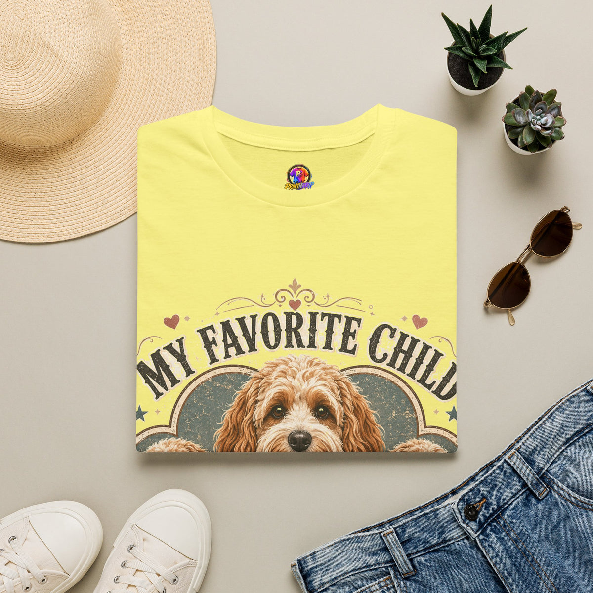 Dog Mom T-Shirt — "My Favorite Child" Cavalier Love Graphic Tee