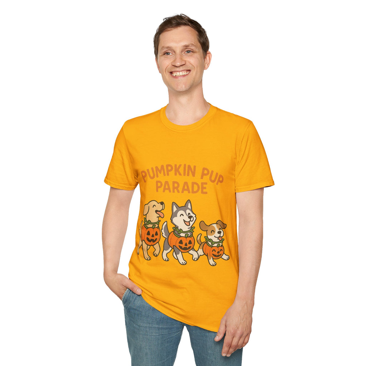 Pumpkin Pup Parade Graphic Tee, Cute Halloween Dogs Fall Season T-Shirt - Trending Now - September 2026