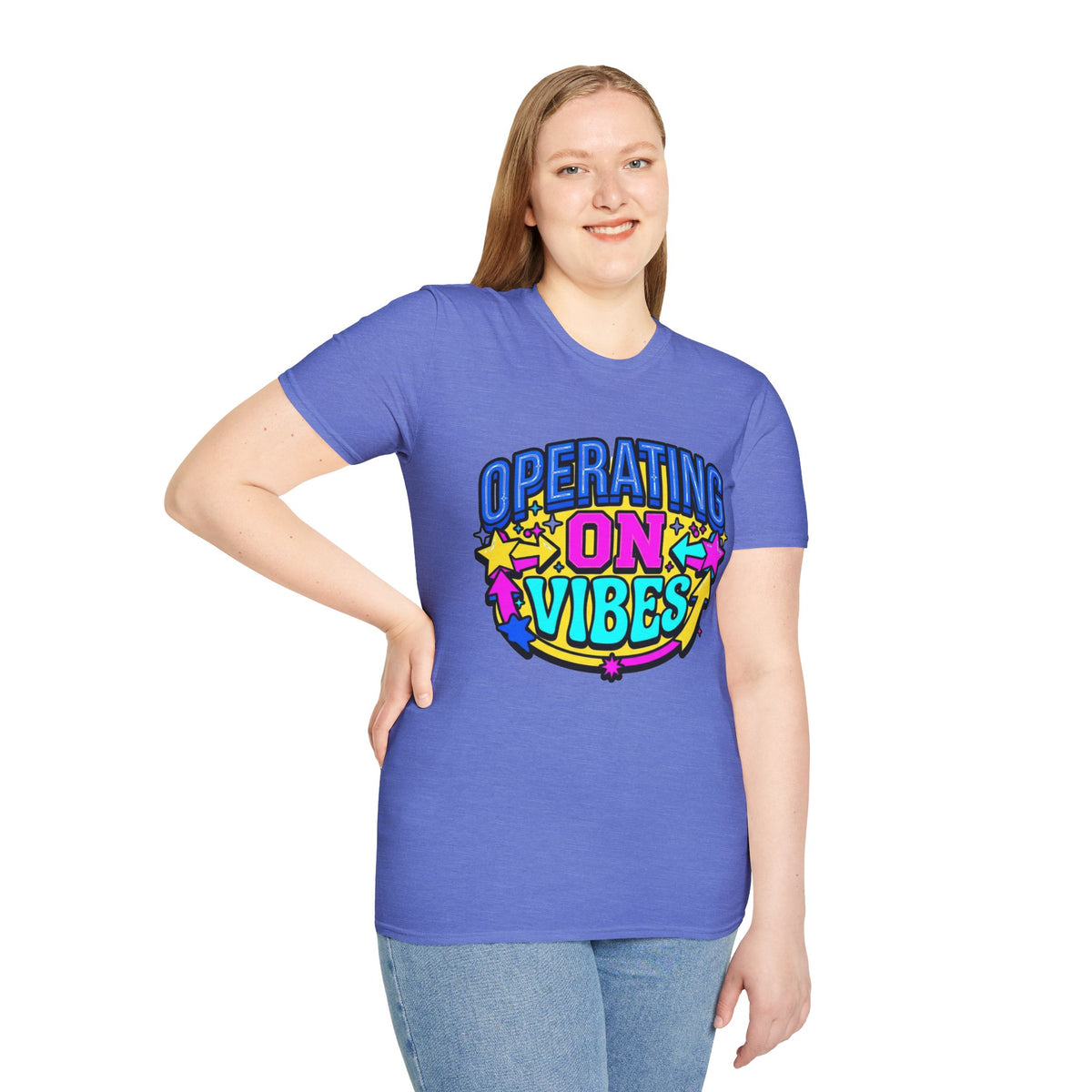 Operating On Good Vibes T-Shirt — Retro Rainbow Positive Energy Tee - Trending Now - August 2026