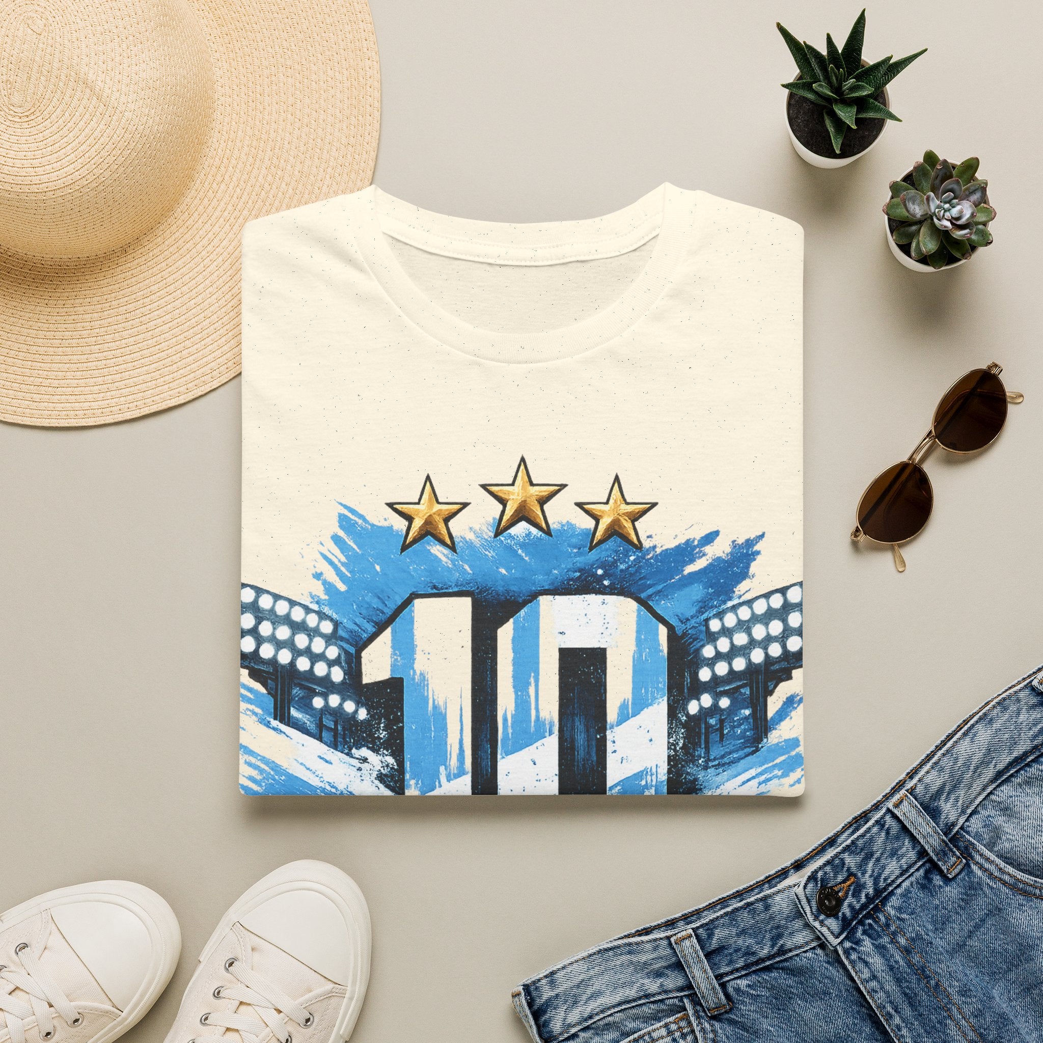 Argentina Soccer Fan T-Shirt — 'La Nuestra' #10 Jersey Design