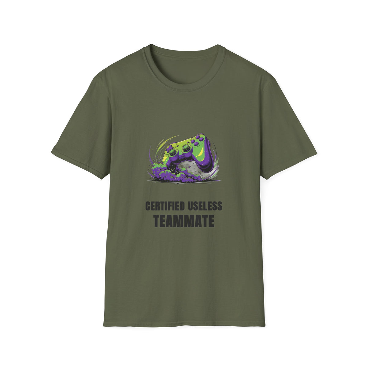 Gaming T-Shirt — "Certified Useless Teammate" Controller Graphic - Trending Now - August 2026