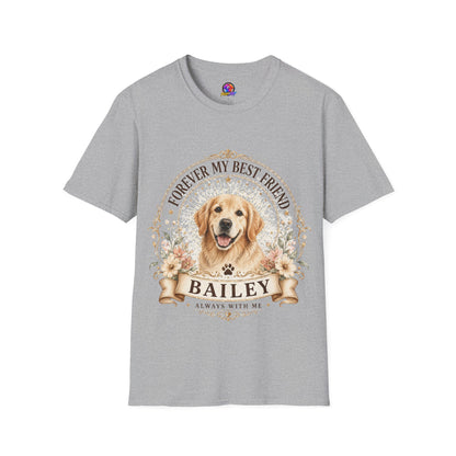 Forever My Best Friend Dog T-Shirt — Personalized Pet Name Golden Retriever Tee