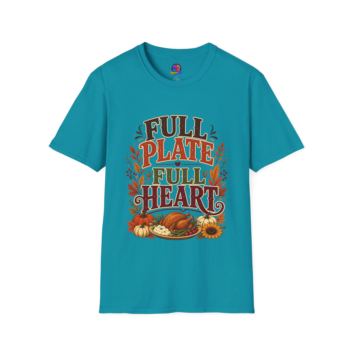 Thanksgiving T-Shirt - "Full Plate Full Heart" Fall Harvest Tee