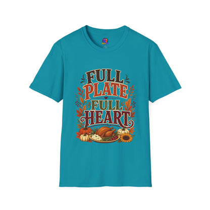 Thanksgiving T-Shirt - "Full Plate Full Heart" Fall Harvest Tee