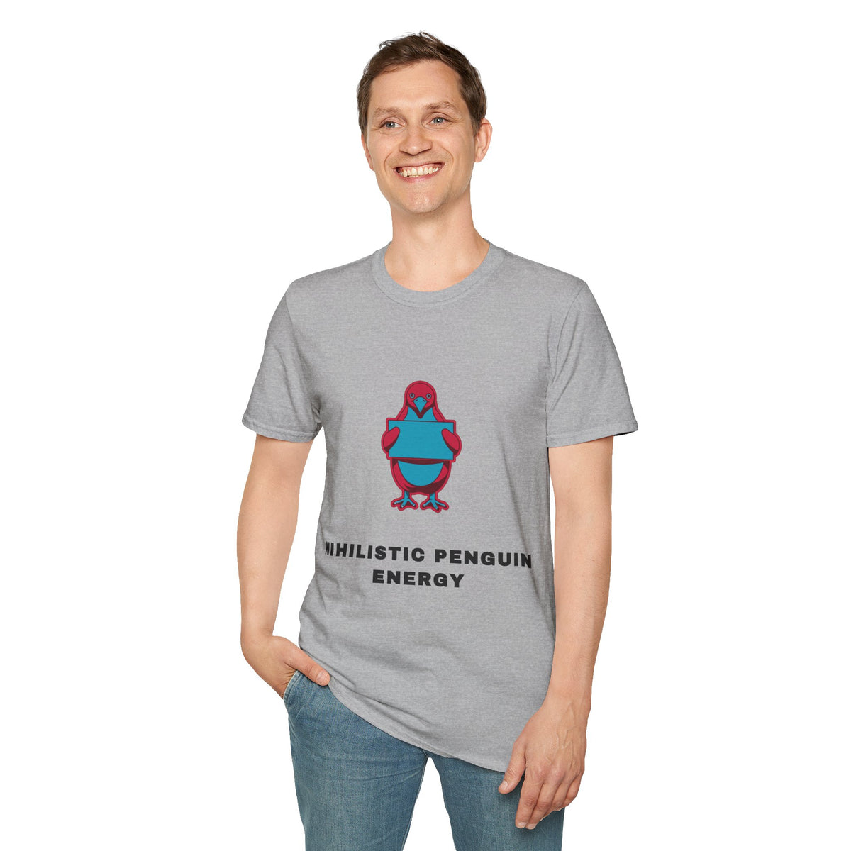 Minimalist Athletic Penguin T-Shirt — "Minimalistic Penguin Energy" Design - Trending Now - September 2026