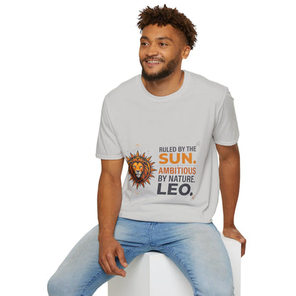 Leo Zodiac T-Shirt — "Ruled by the Sun. Ambitious by Nature. LEO."