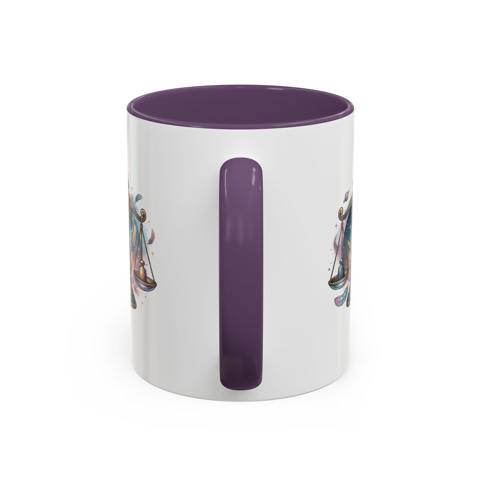 Libra Zodiac Scales Accent Coffee Mug — Astrology Constellation Gift