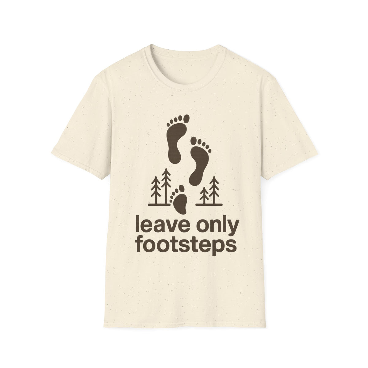 "Leave Only Footsteps" Minimalist Outdoor Graphic Tee - Aesthetic Eco Friendly Nature White T-Shirt - Trending Now - September 2026