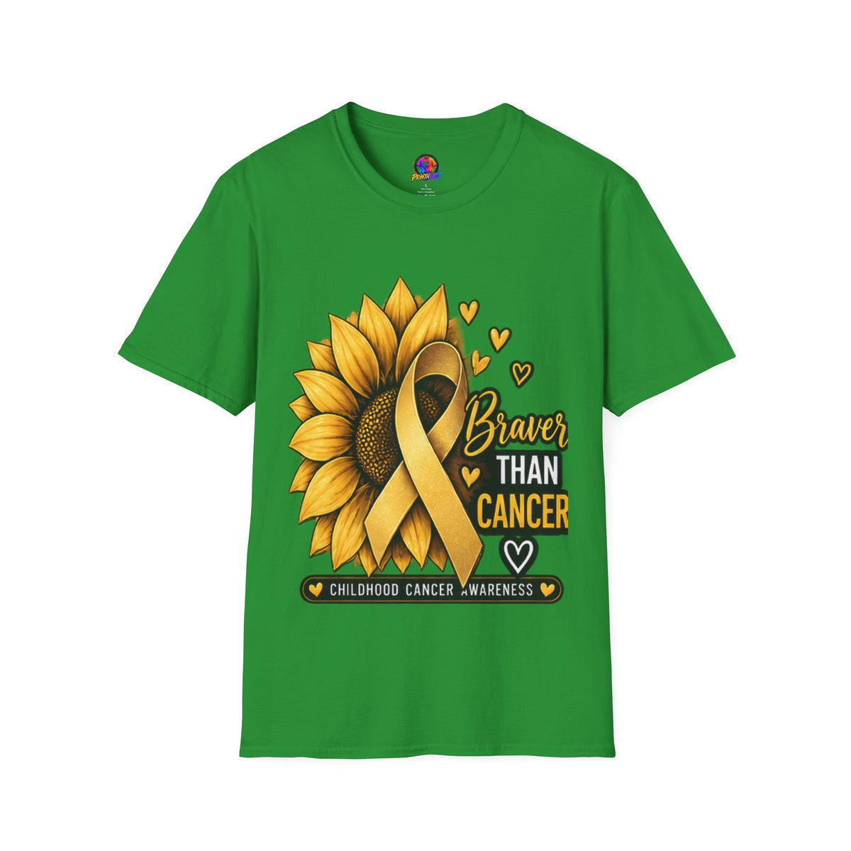 Braver Than Cancer Childhood Cancer Awareness Sunflower T-Shirt
