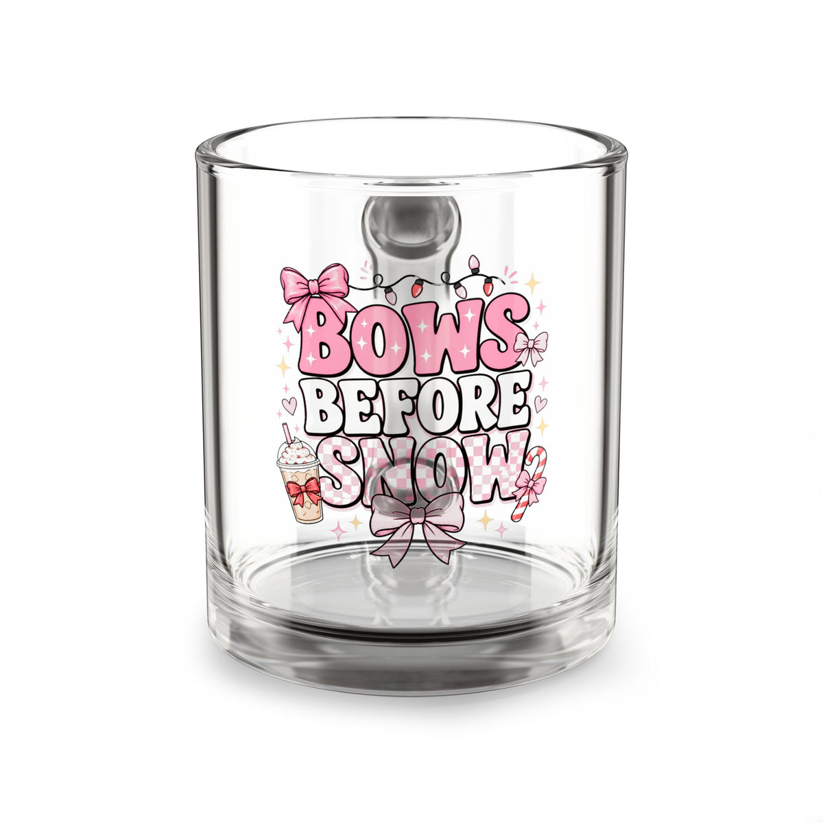 Modern Day Christmas Glass Mug  10oz