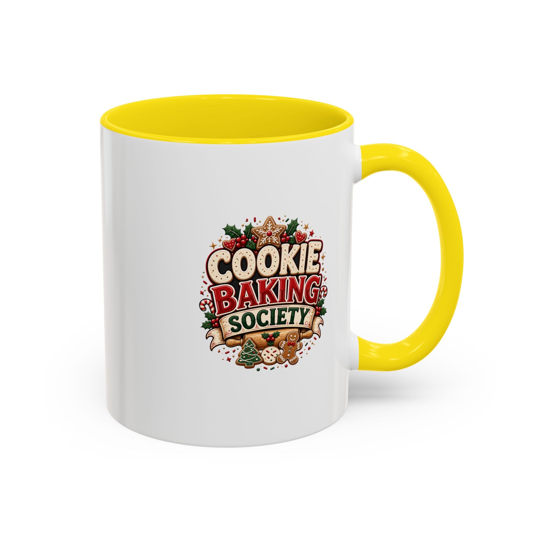 Cookie Baking Society Accent Coffee Mug — Holiday Baking Ceramic Mug