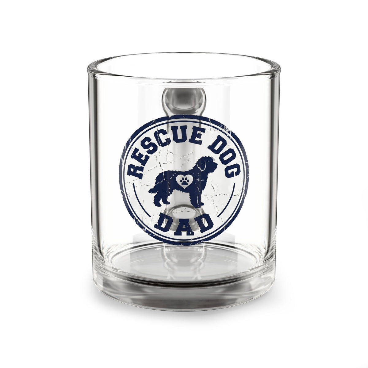 Funny Glass Mug Rescue Dog Dad Glass Mug — 10oz Clear Coffee Cup for Dog Lovers