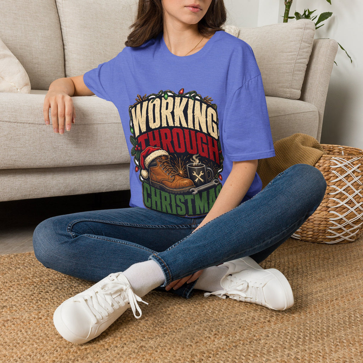 Working Through Christmas T-Shirt — Funny Holiday Nurse/Worker Gift