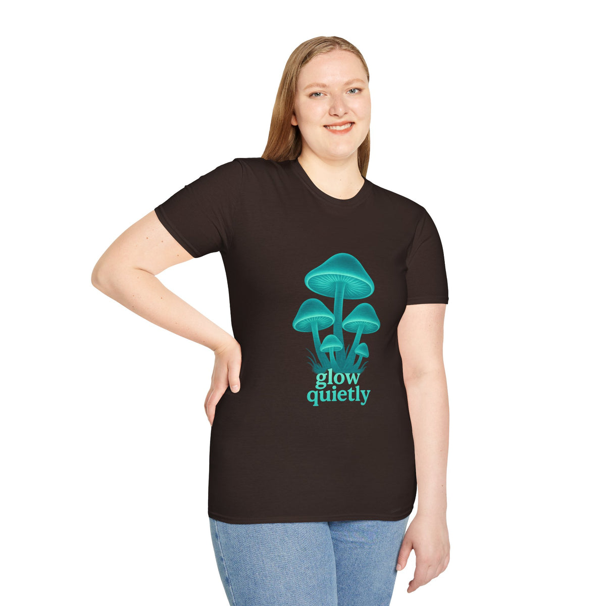 Mushroom Graphic T-Shirt — 'Grow Quietly' Teal Fungi Tee - Trending Now - August 2026
