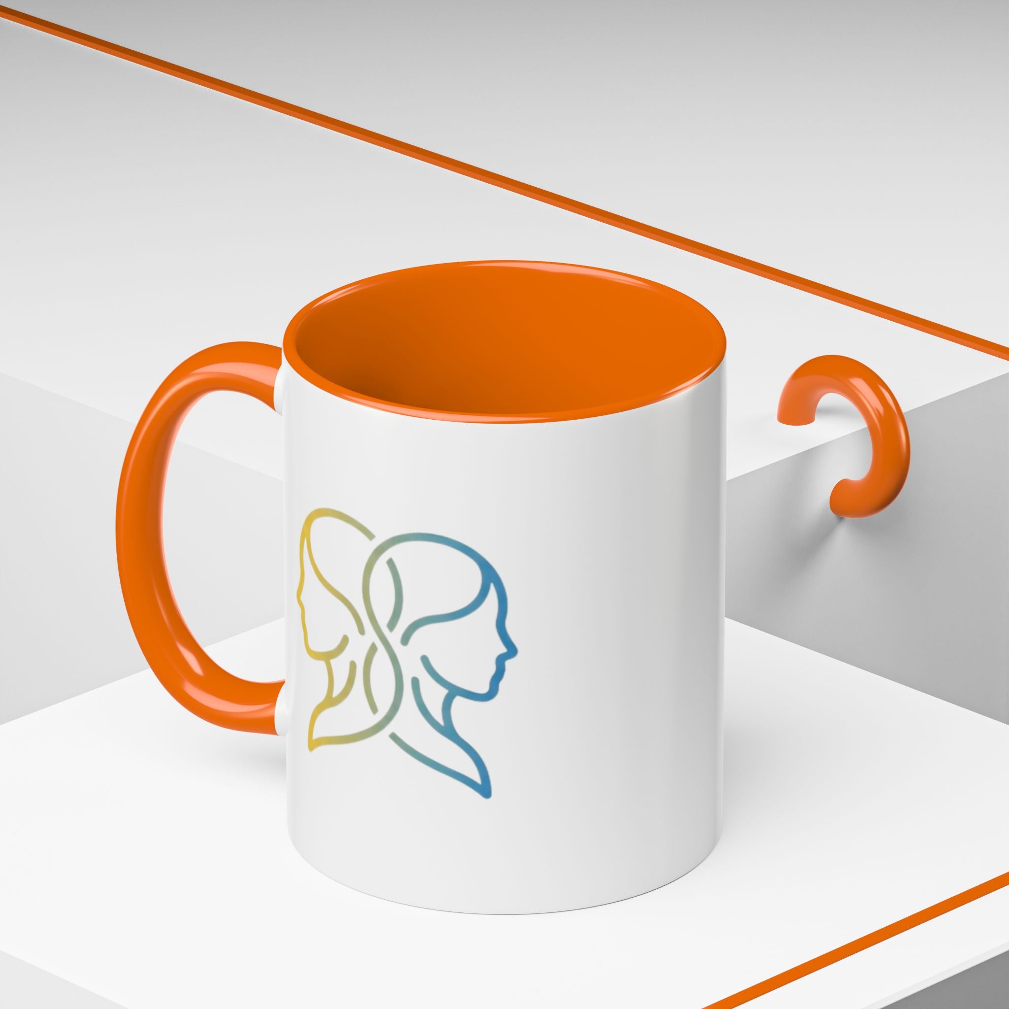 Gemini Zodiac Accent Coffee Mug — Color Gradient Twins Horoscope Gift