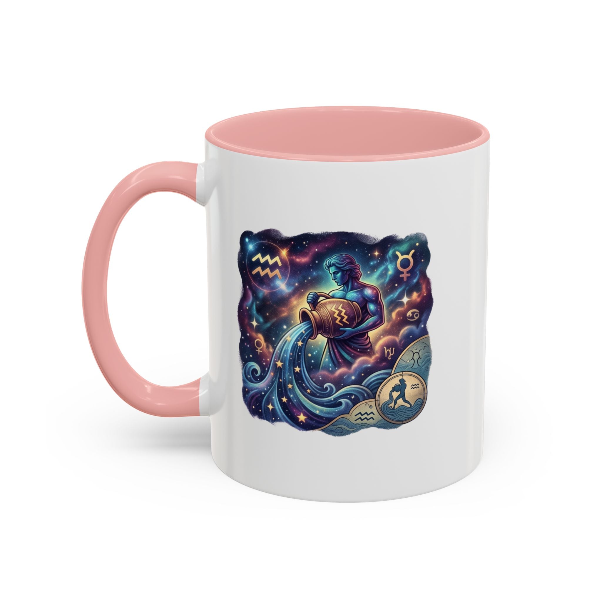 Aquarius Zodiac Coffee Mug — Celestial Water Bearer Accent Mug