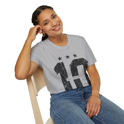 Vintage Argentina Worldcup winning No. 10 Jersey T-Shirt — Distressed Number Tee with Three Stars
