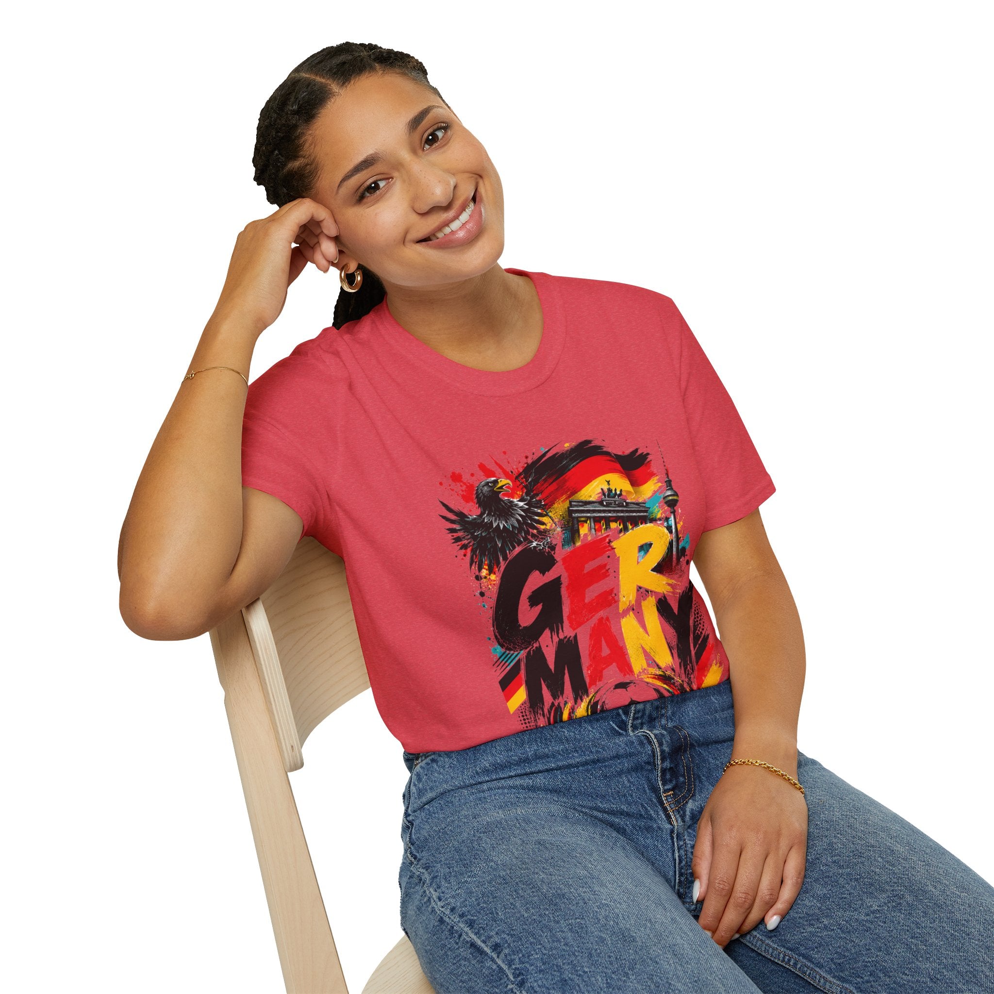 Germany Soccer Graphic T‑Shirt — Flag, Eagle & Brandenburger Tor Design