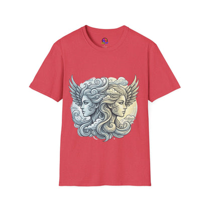Mythic Moon & Sun Faces T-Shirt — Celestial Duality Graphic Tee