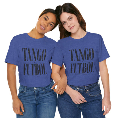 Argentina - Tango y Fútbol Graphic Tee - Bold Serif Soccer & Dance Shirt