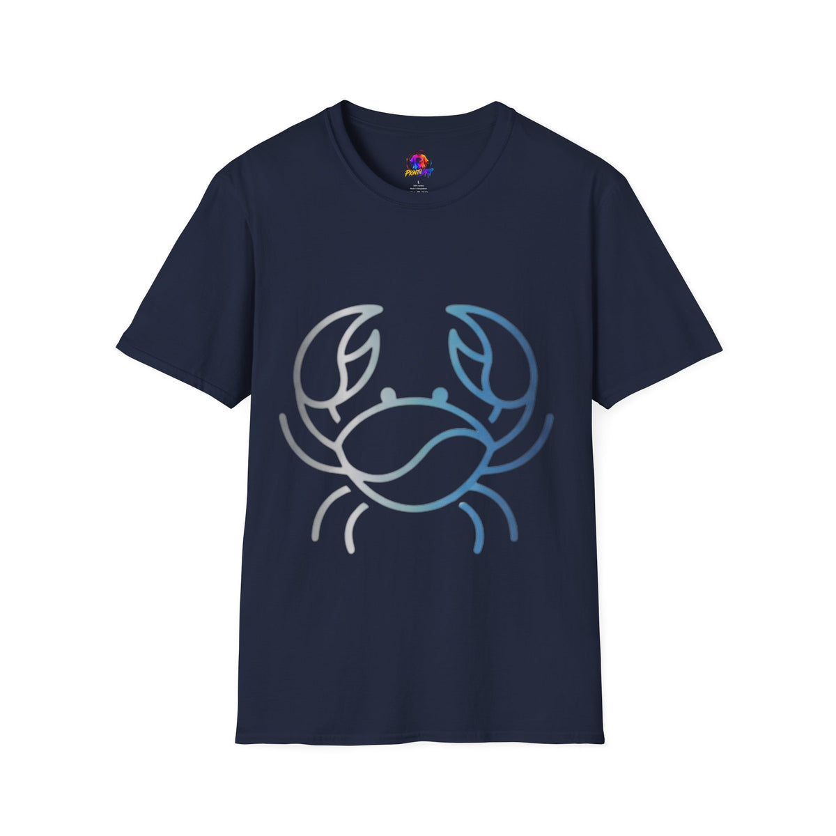 Crab Graphic T-Shirt — Coastal Blue Minimalist Beach Tee