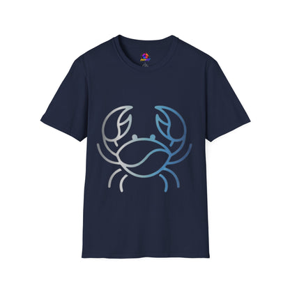 Crab Graphic T-Shirt — Coastal Blue Minimalist Beach Tee
