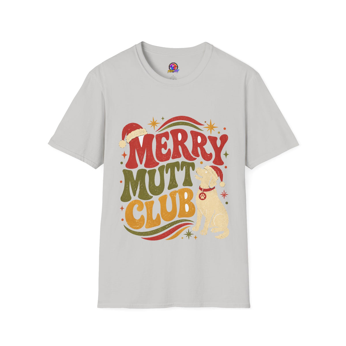 Merry Mutt Club T-Shirt — Retro Christmas Dog Lover Tee