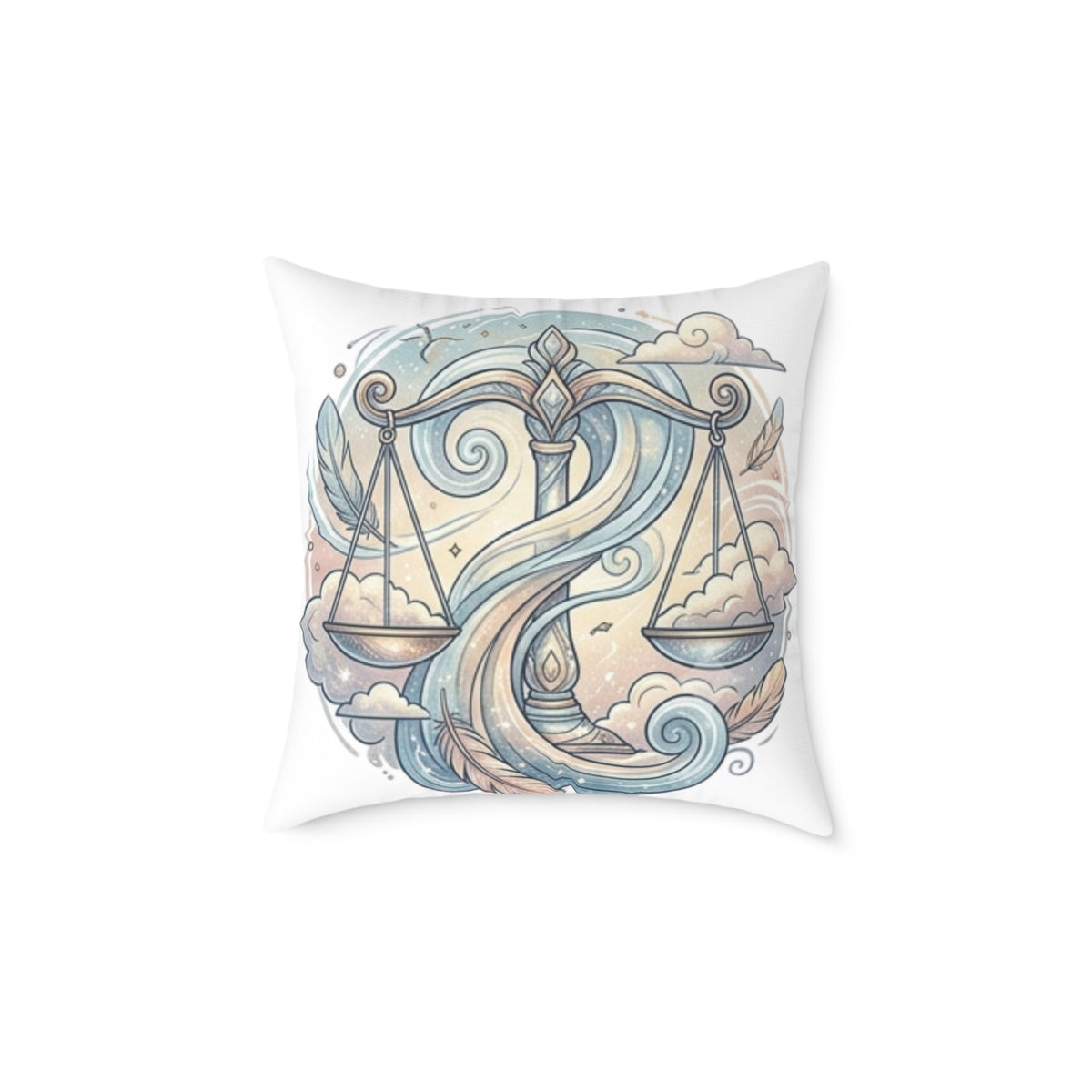 Libra Balance Zodiac Square Poly Canvas Pillow