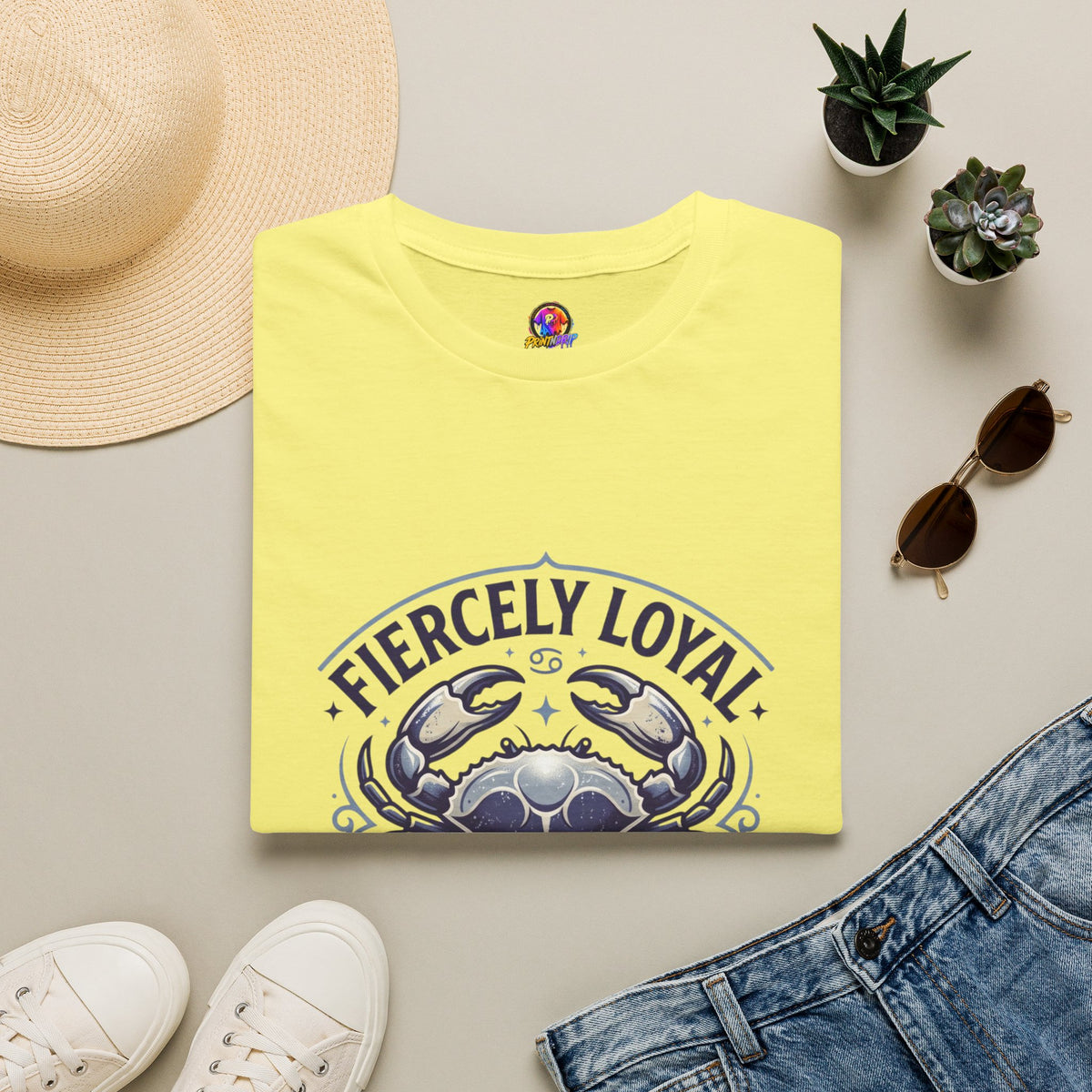 Cancer Zodiac T-Shirt — Fiercely Loyal Crab Design (100% Cancer, Deeply Rooted)