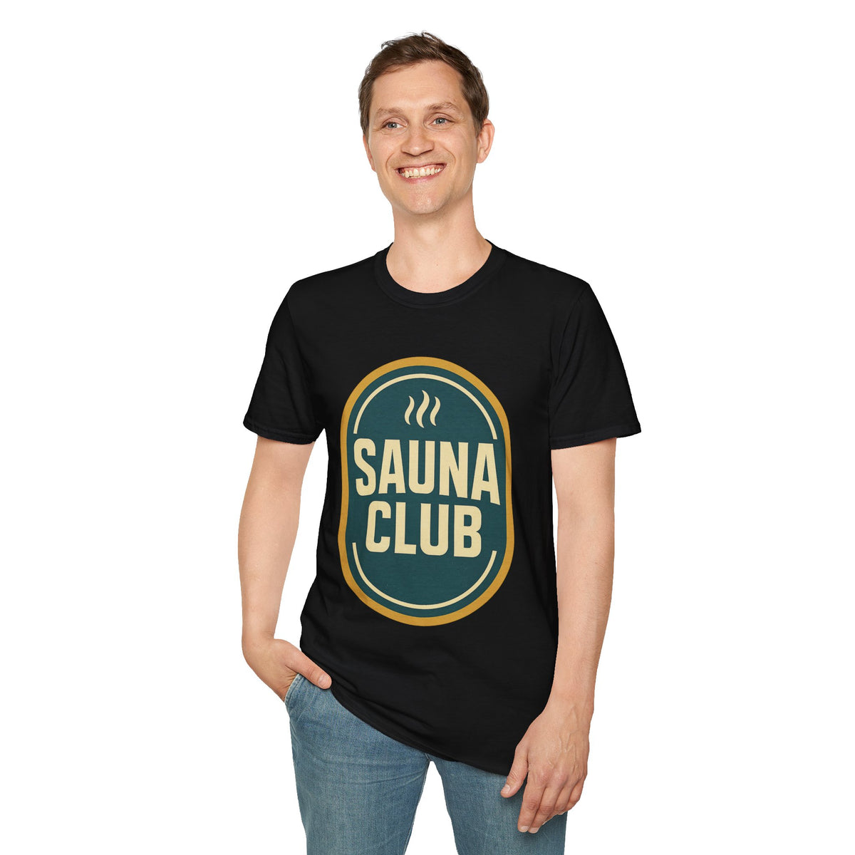 "Sauna Club" Retro Emblem Graphic Tee - Vintage Wellness Steam White T-Shirt - Trending Now - September 2026