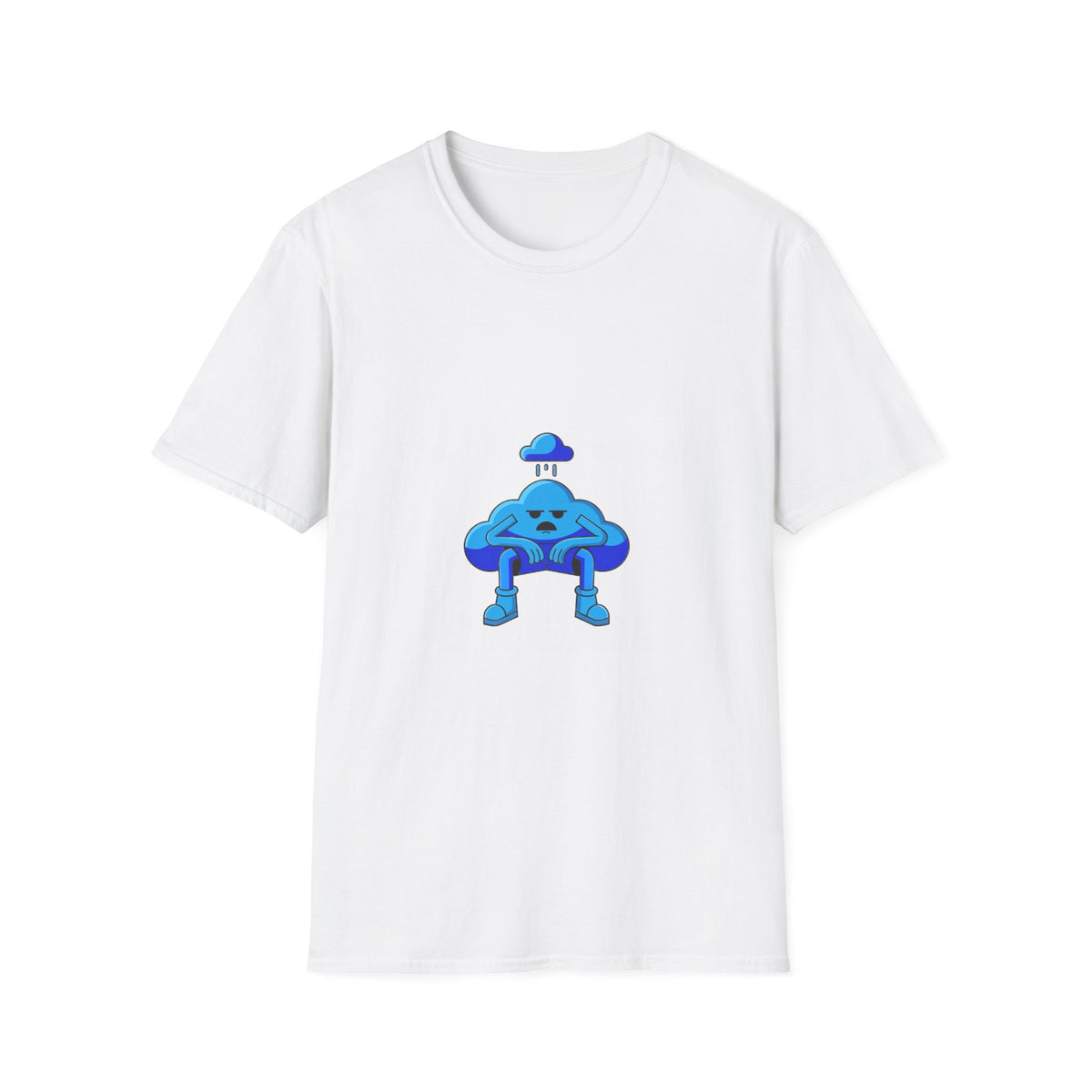 Sad Cloud Graphic T-Shirt — Cute Blue Cloud Illustration Tee - Trending Now - September 2026