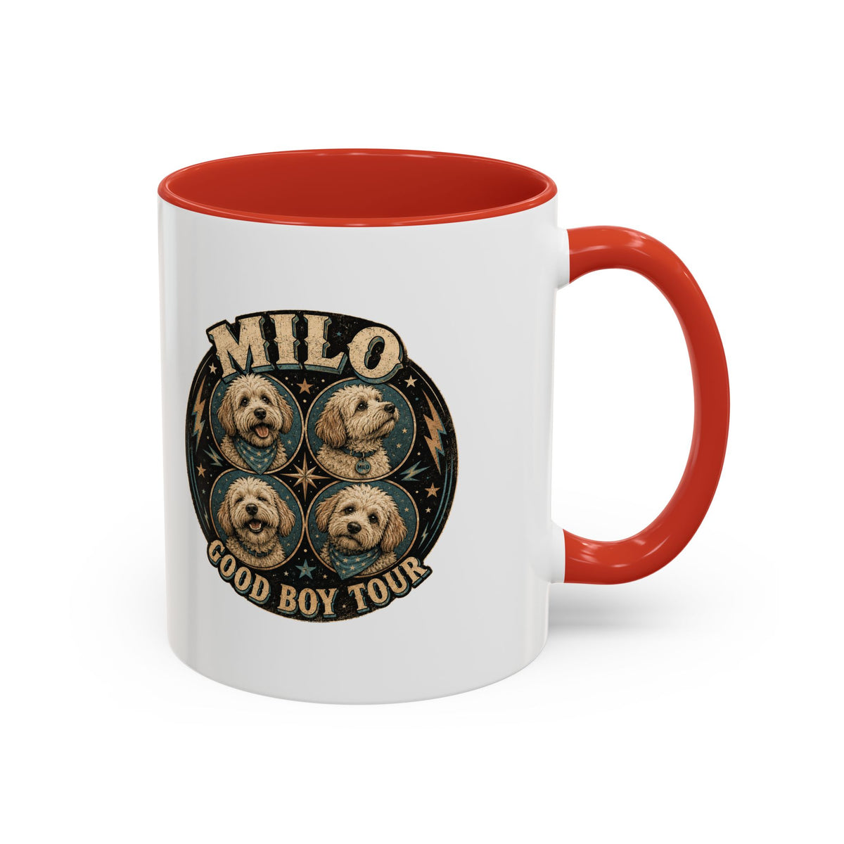 Milo Bailey Dog Dad Mom Milo "Good Boy Tour" Accent Coffee Mug —  Cute Dog Portraits