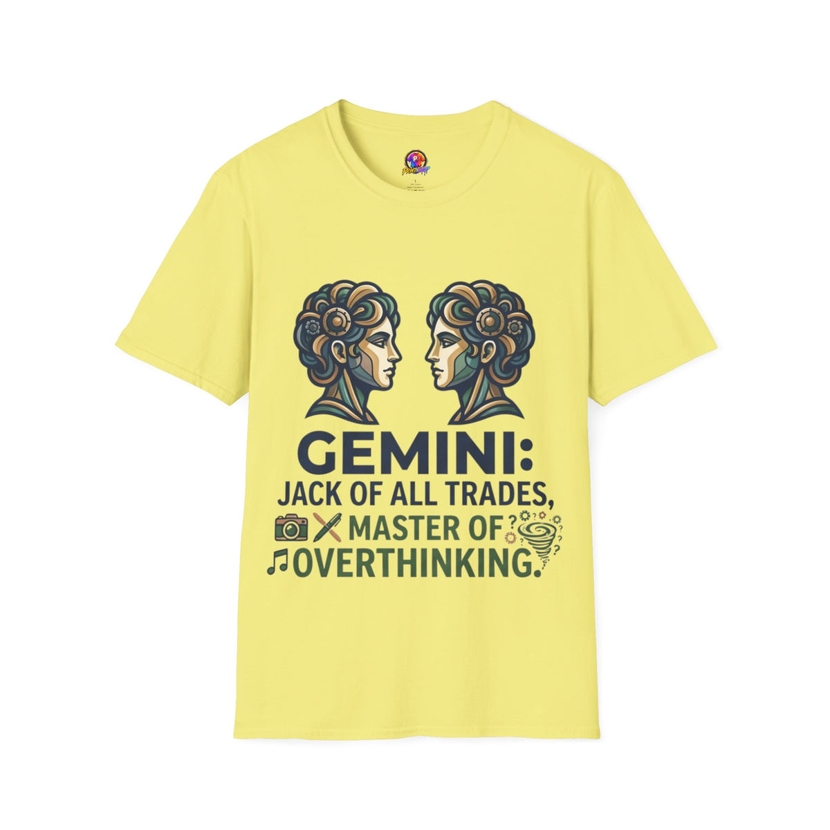 Gemini Zodiac T‑Shirt — Vintage Twins Astrology Tee ("Gemini: Jack of All Trades")
