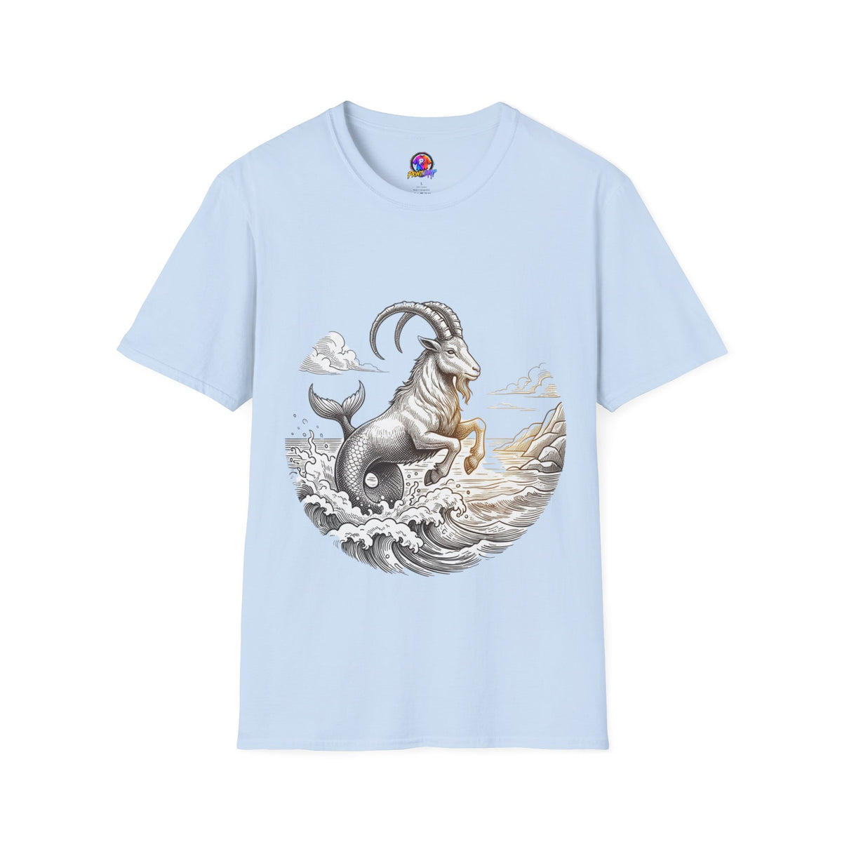 Capricorn Goat-Mermaid T-Shirt — Mythical Sea Goat Zodiac Tee