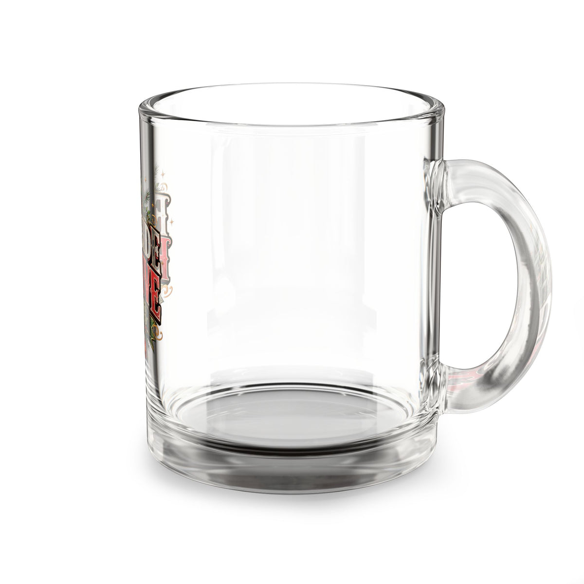 Christmas Glass Mug 10 oz Fireside Festive Club Glass Mug — 10oz Holiday Coffee & Cocoa Cup