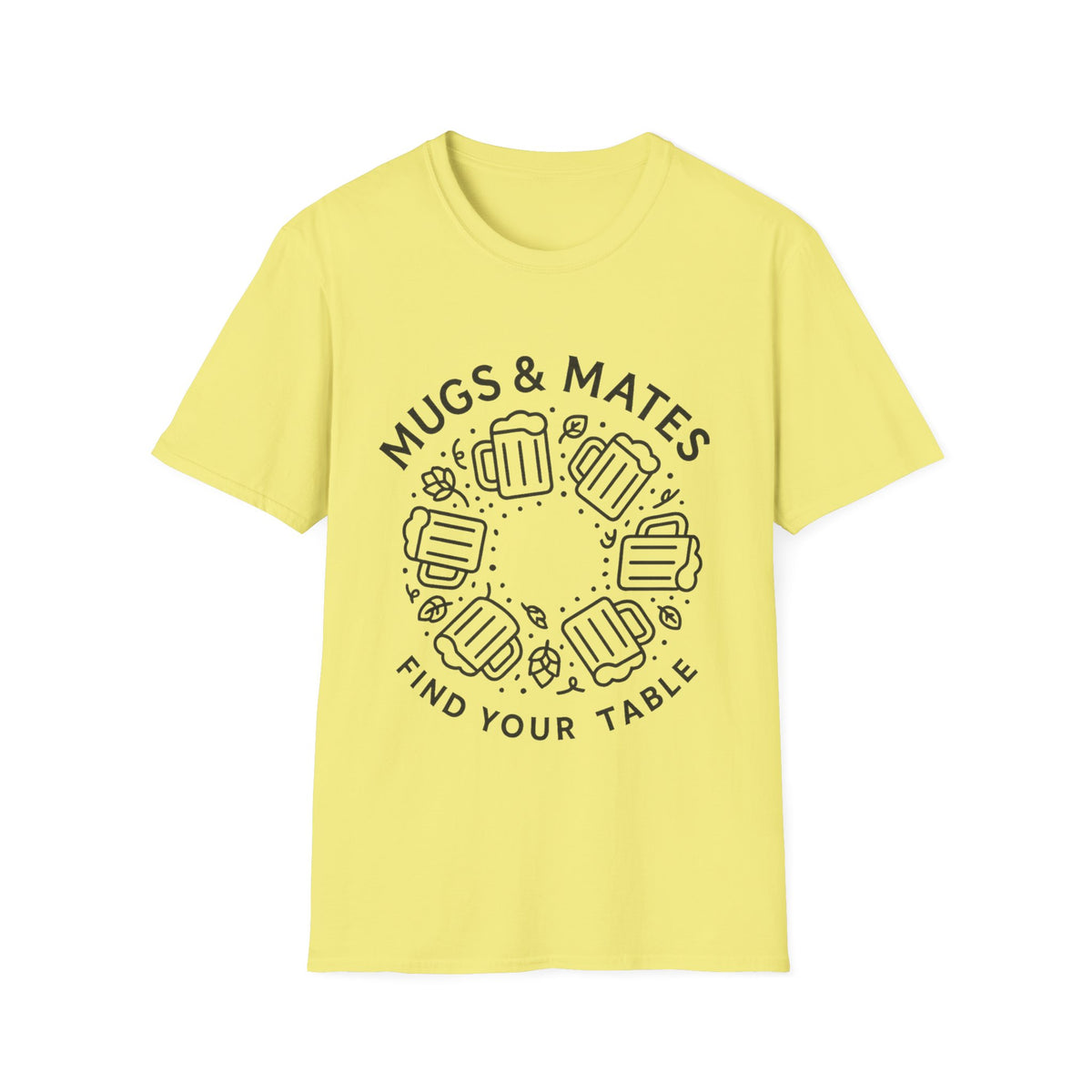 Mugs And Mates Minimalist Coffee Wreath T-Shirt, Cute Cafe Friendship Graphic Tee - Trending Now - September 2026