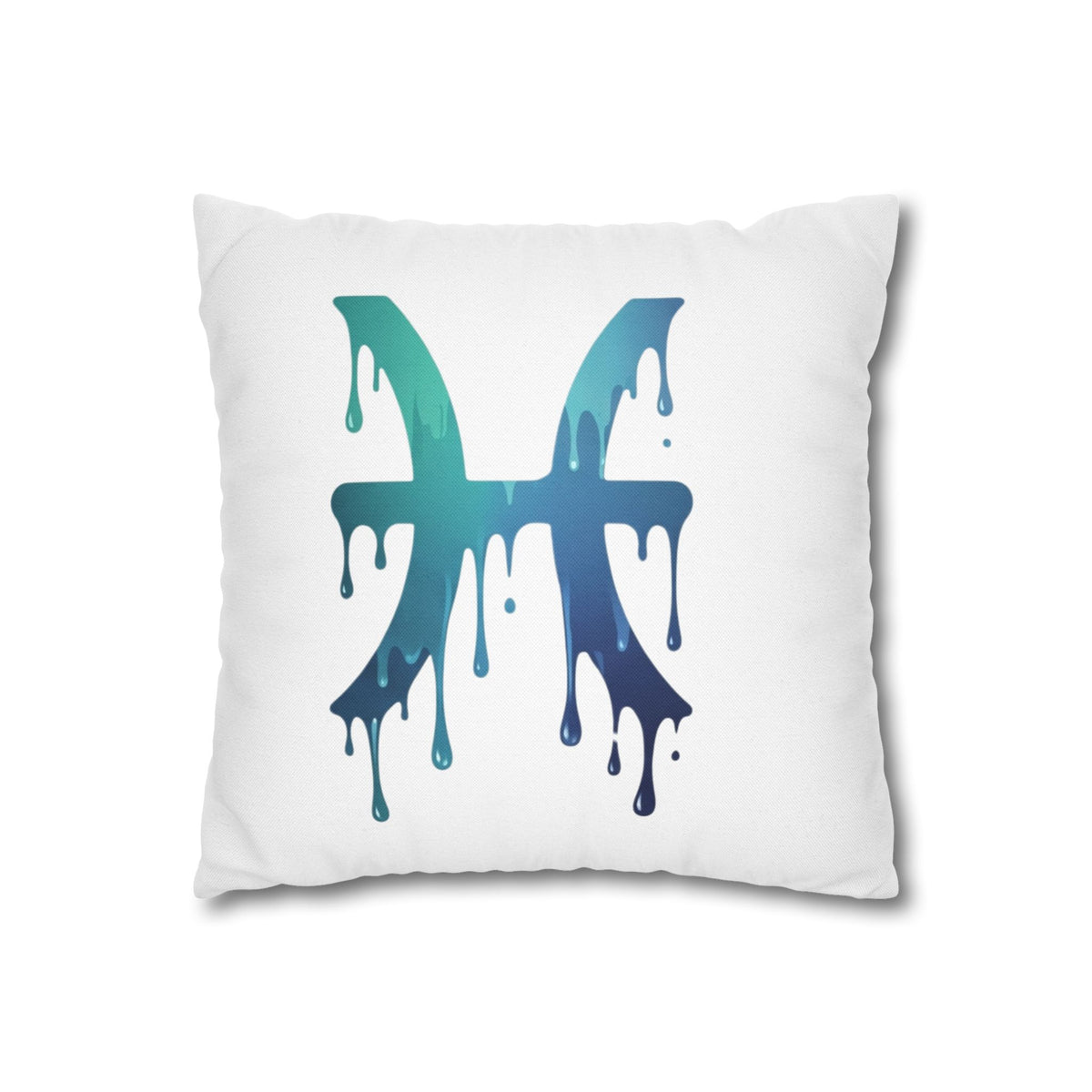 Pisces Drip Zodiac Pillowcase — Blue Gradient Astrological Accent