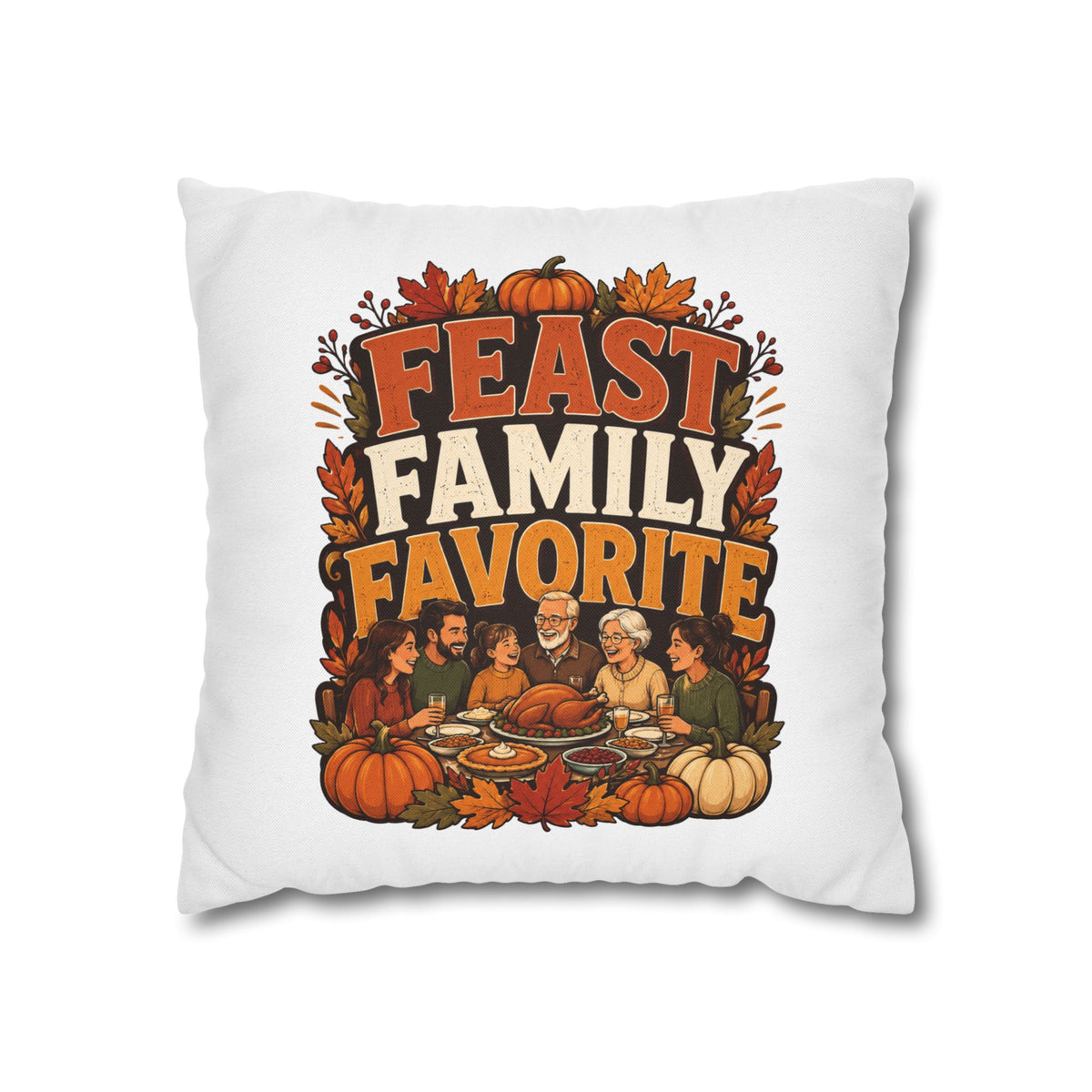 Thanksgiving Feast Family Favorite Decorative Pillow